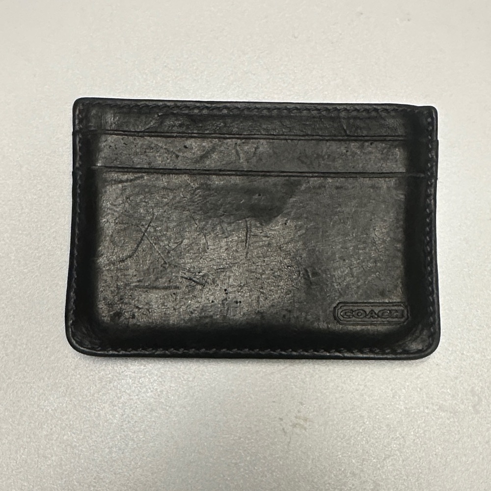 Coach Black Leather Card Holder